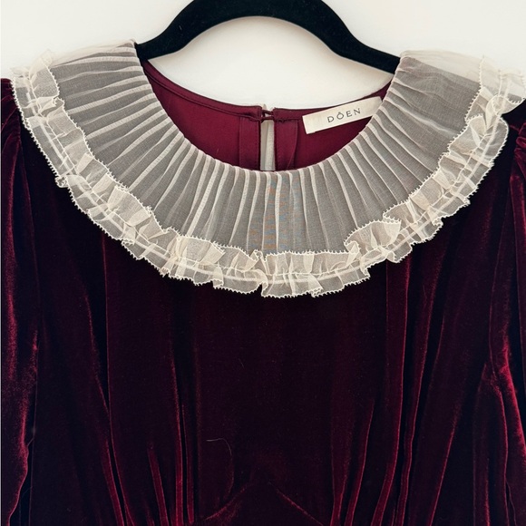 Doen Meltia Velvet Dress in Vino Rosso, Size S - Picture 7 of 7